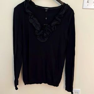 Black Talbots sweater. XL with flower silk detail